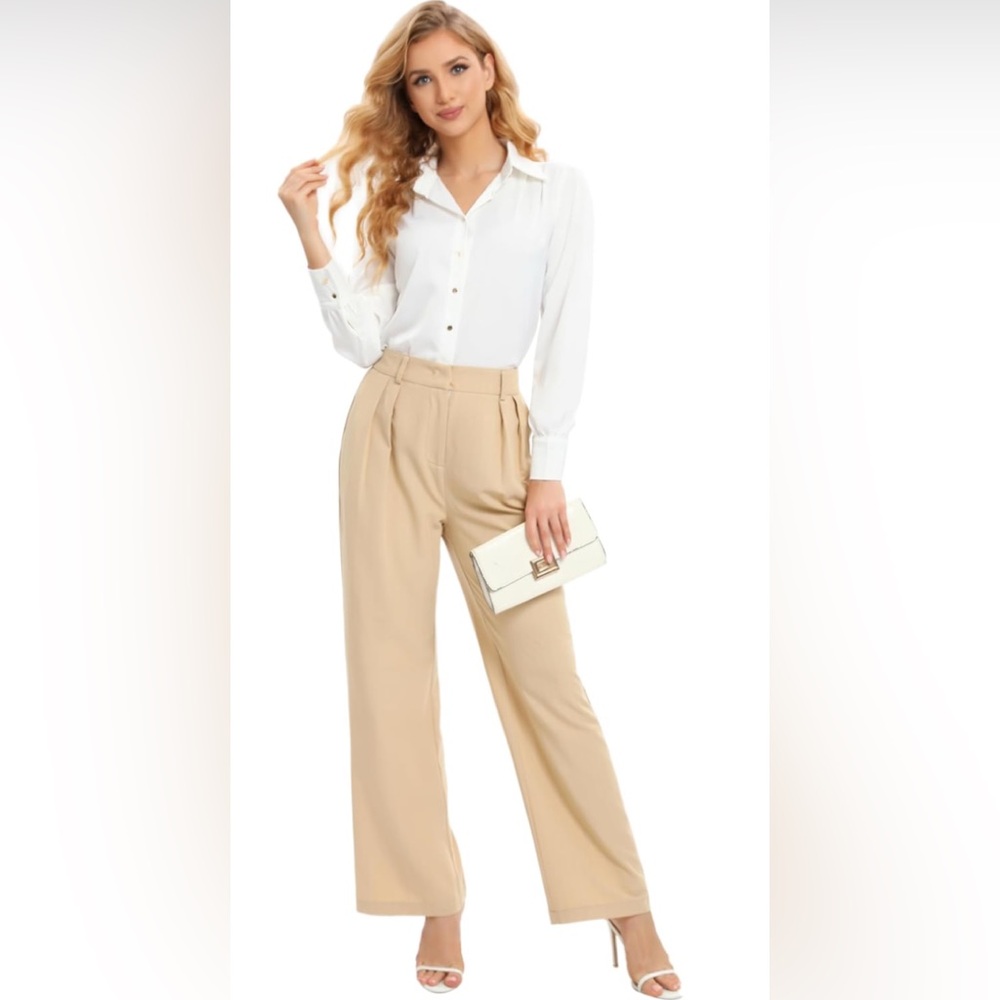 Wide Leg Loose Fit Pants Bundle of 2| high waisted w/ pockets & pleated front